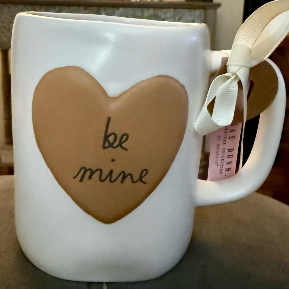 Rae Dunn BE MINE Mug on raised heart